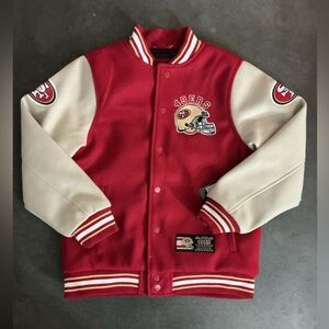 NFL Red and Cream San Francisco 49ers Varsity Jacket boys 14–16